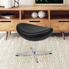 image:imageFlash Furniture Rally White LeatherSoft Saddle Wing OttomanBlack Leathersoft