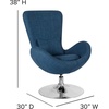 image:imageFlash Furniture Rally White LeatherSoft Saddle Wing OttomanBlue Fabric
