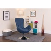 image:imageFlash Furniture Rally White LeatherSoft Saddle Wing OttomanBlue Fabric