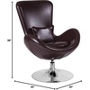 image:imageFlash Furniture Rally White LeatherSoft Saddle Wing OttomanBrown Leathersoft