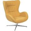 image:imageFlash Furniture Rally White LeatherSoft Saddle Wing OttomanCitron Fabric