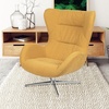 image:imageFlash Furniture Rally White LeatherSoft Saddle Wing OttomanCitron Fabric