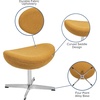 image:imageFlash Furniture Rally White LeatherSoft Saddle Wing OttomanCitron Fabric