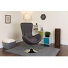 image:imageFlash Furniture Rally White LeatherSoft Saddle Wing OttomanDark Gray Fabric