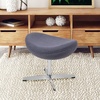 image:imageFlash Furniture Rally White LeatherSoft Saddle Wing OttomanGray Fabric
