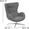 image:imageFlash Furniture Rally White LeatherSoft Saddle Wing OttomanGray Fabric
