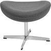 image:imageFlash Furniture Rally White LeatherSoft Saddle Wing OttomanGray Fabric