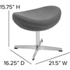 image:imageFlash Furniture Rally White LeatherSoft Saddle Wing OttomanGray Fabric