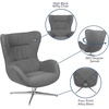 image:imageFlash Furniture Rally White LeatherSoft Saddle Wing OttomanGray Fabric