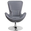 image:imageFlash Furniture Rally White LeatherSoft Saddle Wing OttomanGray Leathersoft