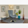image:imageFlash Furniture Rally White LeatherSoft Saddle Wing OttomanGray Leathersoft