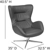 image:imageFlash Furniture Rally White LeatherSoft Saddle Wing OttomanGray Leathersoft