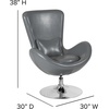 image:imageFlash Furniture Rally White LeatherSoft Saddle Wing OttomanGray Leathersoft