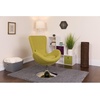 image:imageFlash Furniture Rally White LeatherSoft Saddle Wing OttomanGreen Fabric