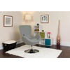 image:imageFlash Furniture Rally White LeatherSoft Saddle Wing OttomanLight Gray Fabric