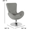 image:imageFlash Furniture Rally White LeatherSoft Saddle Wing OttomanLight Gray Fabric