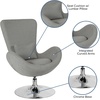 image:imageFlash Furniture Rally White LeatherSoft Saddle Wing OttomanLight Gray Fabric