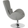 image:imageFlash Furniture Rally White LeatherSoft Saddle Wing OttomanLight Gray Fabric