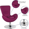 image:imageFlash Furniture Rally White LeatherSoft Saddle Wing OttomanMagenta Fabric