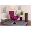 image:imageFlash Furniture Rally White LeatherSoft Saddle Wing OttomanMagenta Fabric