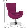 image:imageFlash Furniture Rally White LeatherSoft Saddle Wing OttomanMagenta Fabric