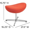 image:imageFlash Furniture Rally White LeatherSoft Saddle Wing OttomanOrange Fabric