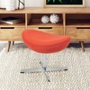 image:imageFlash Furniture Rally White LeatherSoft Saddle Wing OttomanOrange Fabric