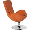 image:imageFlash Furniture Rally White LeatherSoft Saddle Wing OttomanOrange Fabric