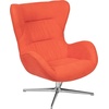 image:imageFlash Furniture Rally White LeatherSoft Saddle Wing OttomanOrange Fabric