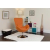image:imageFlash Furniture Rally White LeatherSoft Saddle Wing OttomanOrange Fabric