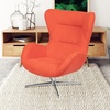 image:imageFlash Furniture Rally White LeatherSoft Saddle Wing OttomanOrange Fabric
