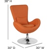 image:imageFlash Furniture Rally White LeatherSoft Saddle Wing OttomanOrange Fabric