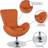 image:imageFlash Furniture Rally White LeatherSoft Saddle Wing OttomanOrange Fabric