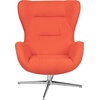 image:imageFlash Furniture Rally White LeatherSoft Saddle Wing OttomanOrange Fabric