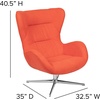image:imageFlash Furniture Rally White LeatherSoft Saddle Wing OttomanOrange Fabric