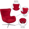image:imageFlash Furniture Rally White LeatherSoft Saddle Wing OttomanRed Fabric