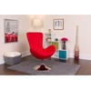image:imageFlash Furniture Rally White LeatherSoft Saddle Wing OttomanRed Fabric