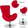 image:imageFlash Furniture Rally White LeatherSoft Saddle Wing OttomanRed Fabric