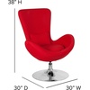 image:imageFlash Furniture Rally White LeatherSoft Saddle Wing OttomanRed Fabric