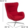 image:imageFlash Furniture Rally White LeatherSoft Saddle Wing OttomanRed Fabric