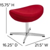image:imageFlash Furniture Rally White LeatherSoft Saddle Wing OttomanRed Fabric