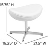 image:imageFlash Furniture Rally White LeatherSoft Saddle Wing OttomanWhite Leathersoft