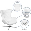 image:imageFlash Furniture Rally White LeatherSoft Saddle Wing OttomanWhite Leathersoft