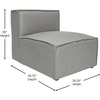 image:imageFlash Furniture Sectional Middle Chair Module Gray  Modular Design Luxury Fabric Living Room Family Room