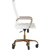 image:imageFlash Furniture Whitney High Back Black LeatherSoft Executive Swivel Office Chair with Gold Frame Arms and Transparent Roller Wheels  Transparent Roller Wheels 360 Swivel Height Adjustable Commercial GradeWhite LeathersoftGold Frame