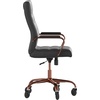 image:imageFlash Furniture Whitney High Back Black LeatherSoft Executive Swivel Office Chair with Gold Frame Arms and Transparent Roller Wheels  Transparent Roller Wheels 360 Swivel Height Adjustable Commercial GradeBlack LeathersoftRose Gold Frame
