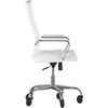 image:imageFlash Furniture Whitney High Back Black LeatherSoft Executive Swivel Office Chair with Gold Frame Arms and Transparent Roller Wheels  Transparent Roller Wheels 360 Swivel Height Adjustable Commercial GradeWhite LeathersoftChrome Frame