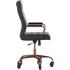 image:imageFlash Furniture Whitney High Back Black LeatherSoft Executive Swivel Office Chair with Gold Frame Arms and Transparent Roller Wheels  Transparent Roller Wheels 360 Swivel Height Adjustable Commercial GradeBlack LeathersoftRose Gold Frame