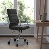 image:imageFlash Furniture Whitney High Back Black LeatherSoft Executive Swivel Office Chair with Gold Frame Arms and Transparent Roller Wheels  Transparent Roller Wheels 360 Swivel Height Adjustable Commercial GradeBlack LeathersoftChrome Frame