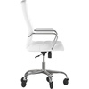 image:imageFlash Furniture Whitney High Back Black LeatherSoft Executive Swivel Office Chair with Gold Frame Arms and Transparent Roller Wheels  Transparent Roller Wheels 360 Swivel Height Adjustable Commercial GradeWhite LeathersoftChrome Frame